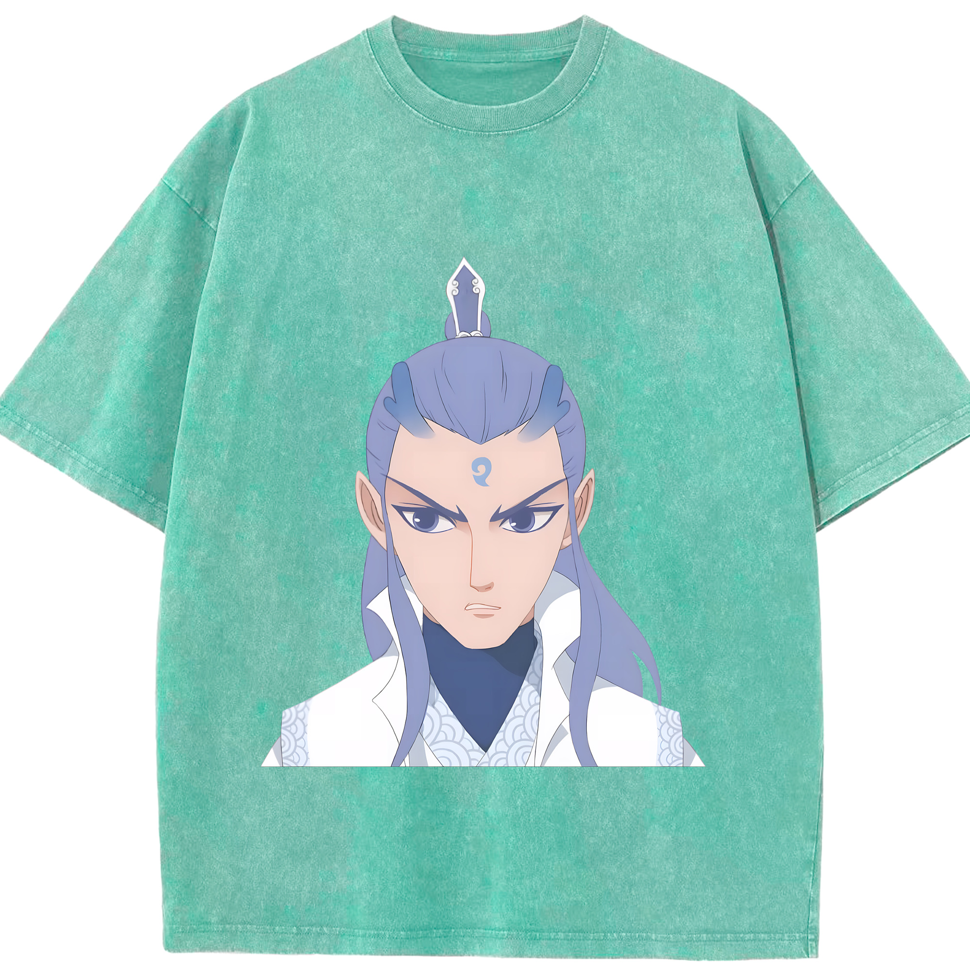 （画像用） Ne Zha 2 ナタ 魔童の大暴れ 綿100% ヴィンテージ風 半袖Tシャツ（フロントプリント）
